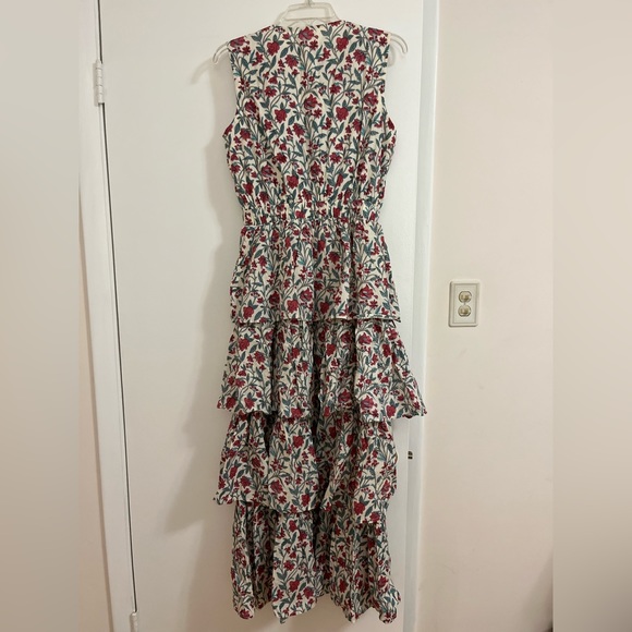 NWT Tuckernuck Pink & Teal Floral Charlotte Midi Dress - Picture 2 of 4